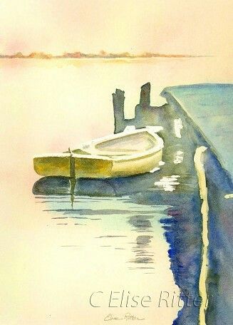 327x456 Cute Little Row Boat Watercolor Watercolor - Row Boat Watercolor