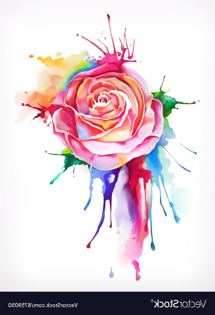 739x1080 Flower Water Color Painting Watercolor Painting Rose Flower - Royalty Free Watercolor