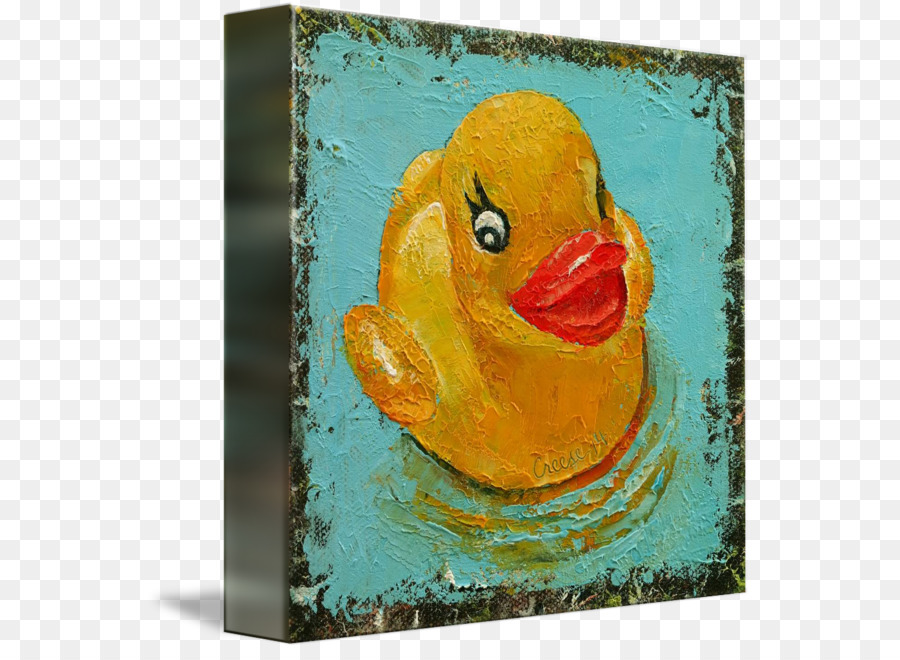 900x660 Duck Painting Acrylic Paint Canvas Print - Rubber Duck Watercolor