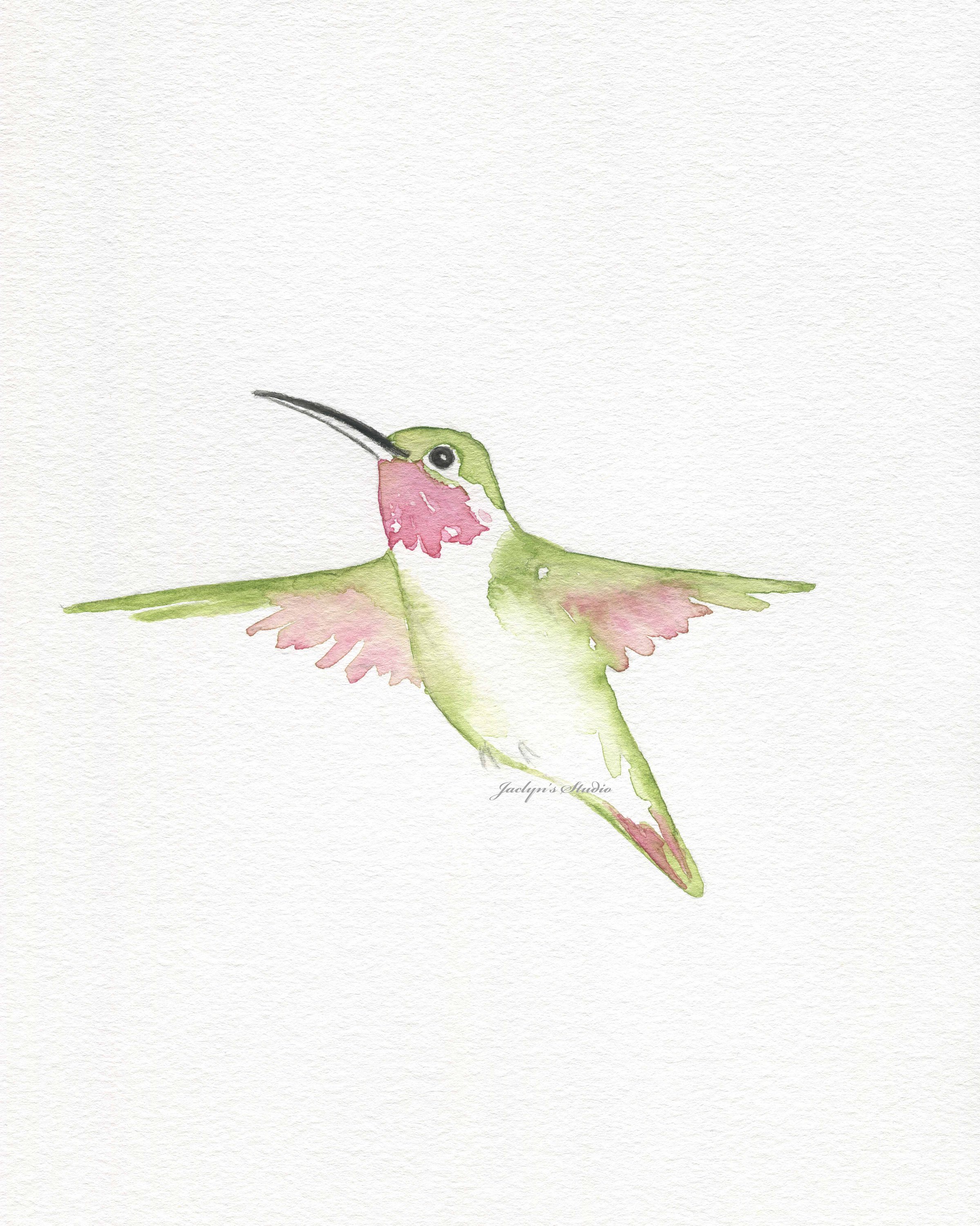 2398x3000 Watercolor Hummingbird Original Ruby Throated Hummingbird Etsy - Ruby Throated Hummingbird Watercolor