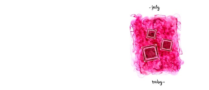 700x304 July Ruby Birthstone Series - Ruby Watercolor