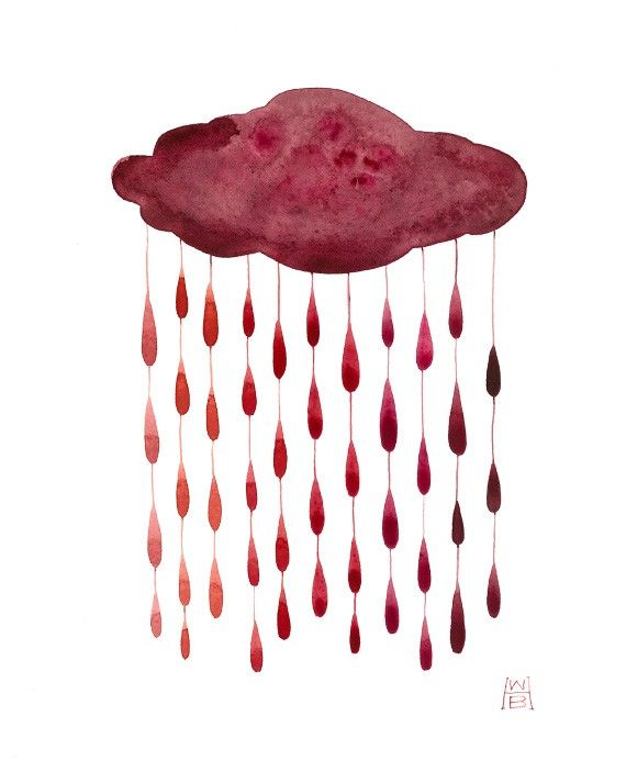 570x713 Ruby Raindrops Original Watercolor Painting Etsy Love - Ruby Watercolor