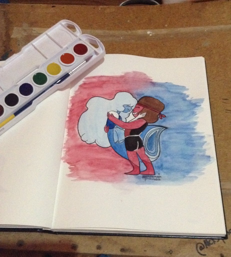 924x1024 Alex On Twitter Watercolor Painting I Did Of Ruby And Sapphire - Ruby Watercolor