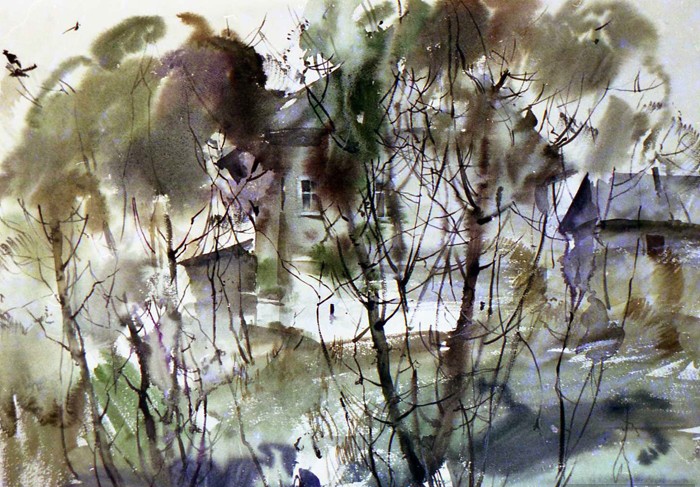 700x487 Still Watercolor Painting Of Russian Painter Glory Korobeinikov (6 - Russian Watercolor