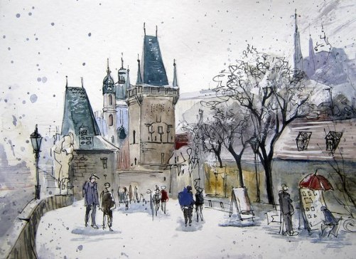 501x364 Watercolor Painting By Russian Artist Marianna Fedorova - Russian Watercolor