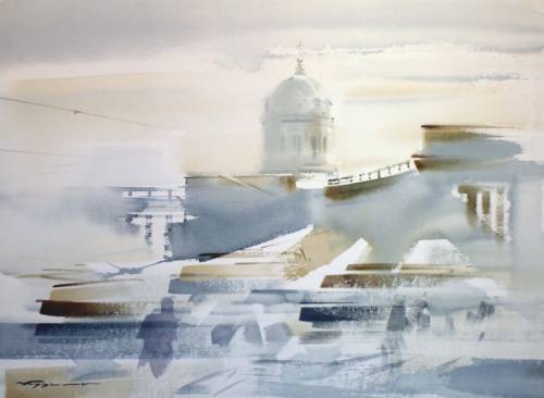 500x366 Art Of Watercolor Watercolor Perspective From Russia - Russian Watercolor