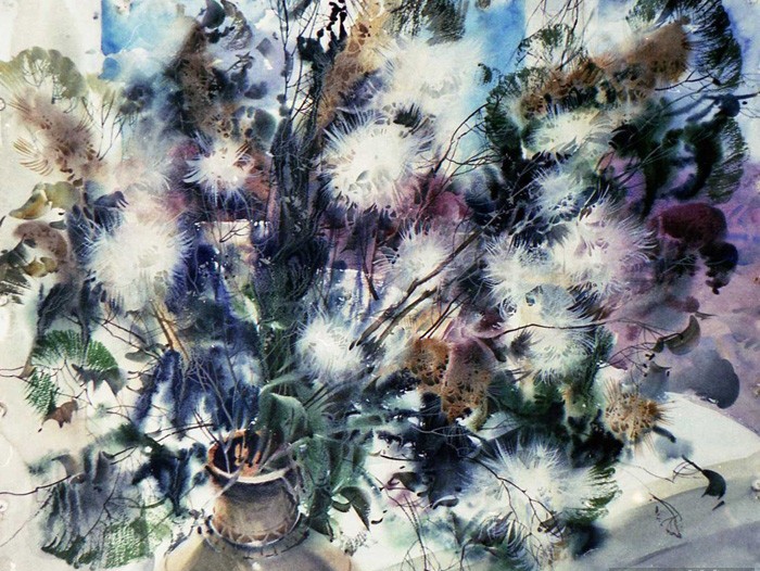 700x526 Still Watercolor Painting Of Russian Painter Glory Korobeinikov (9 - Russian Watercolor Paints