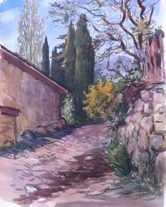 235x293 Vintage Seascape Sailboat Small Watercolor Wall Painting Vintage - Russian Watercolor Paints