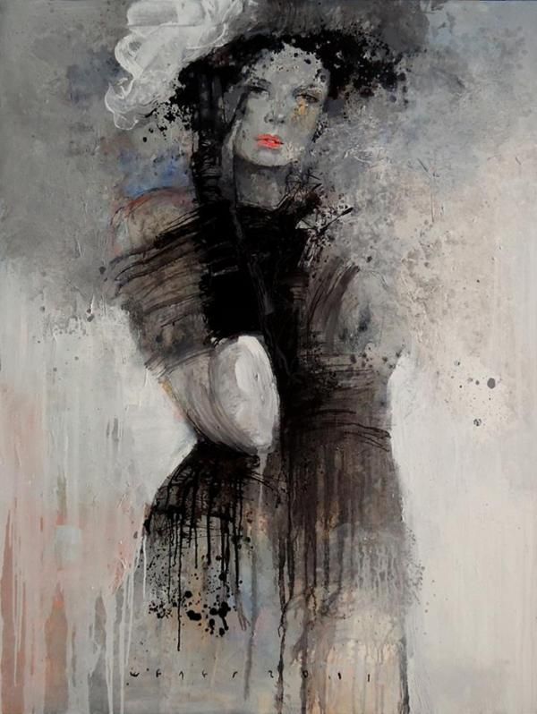 600x798 Women Paintings By Viktor Sheleg Fashion Illustration - Russian Watercolor Paints