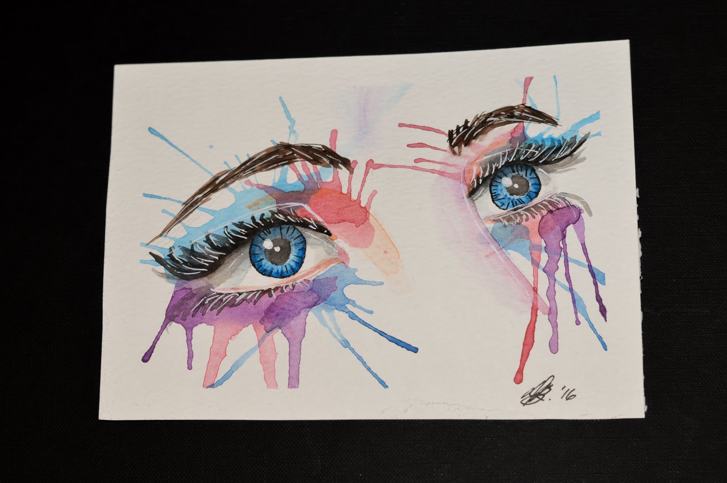 1500x997 Sad Eyes - Sad Watercolor