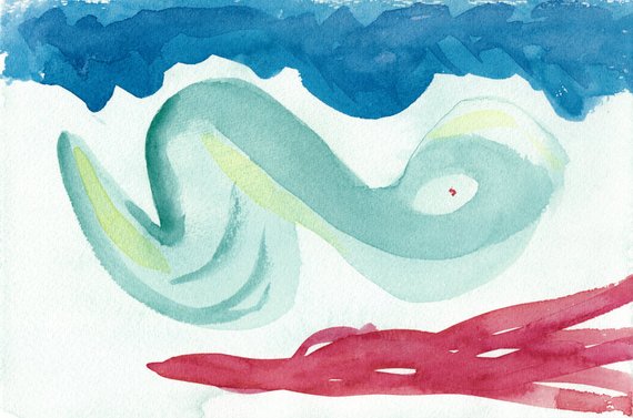 570x377 Between Happy And Sad Abstract Watercolor Painting Print Etsy - Sad Watercolor