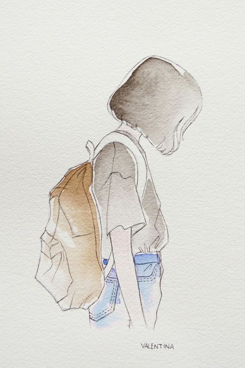500x750 Imagem De Art, Girl, And Sad The Eighth Letter In 2018 - Sad Watercolor