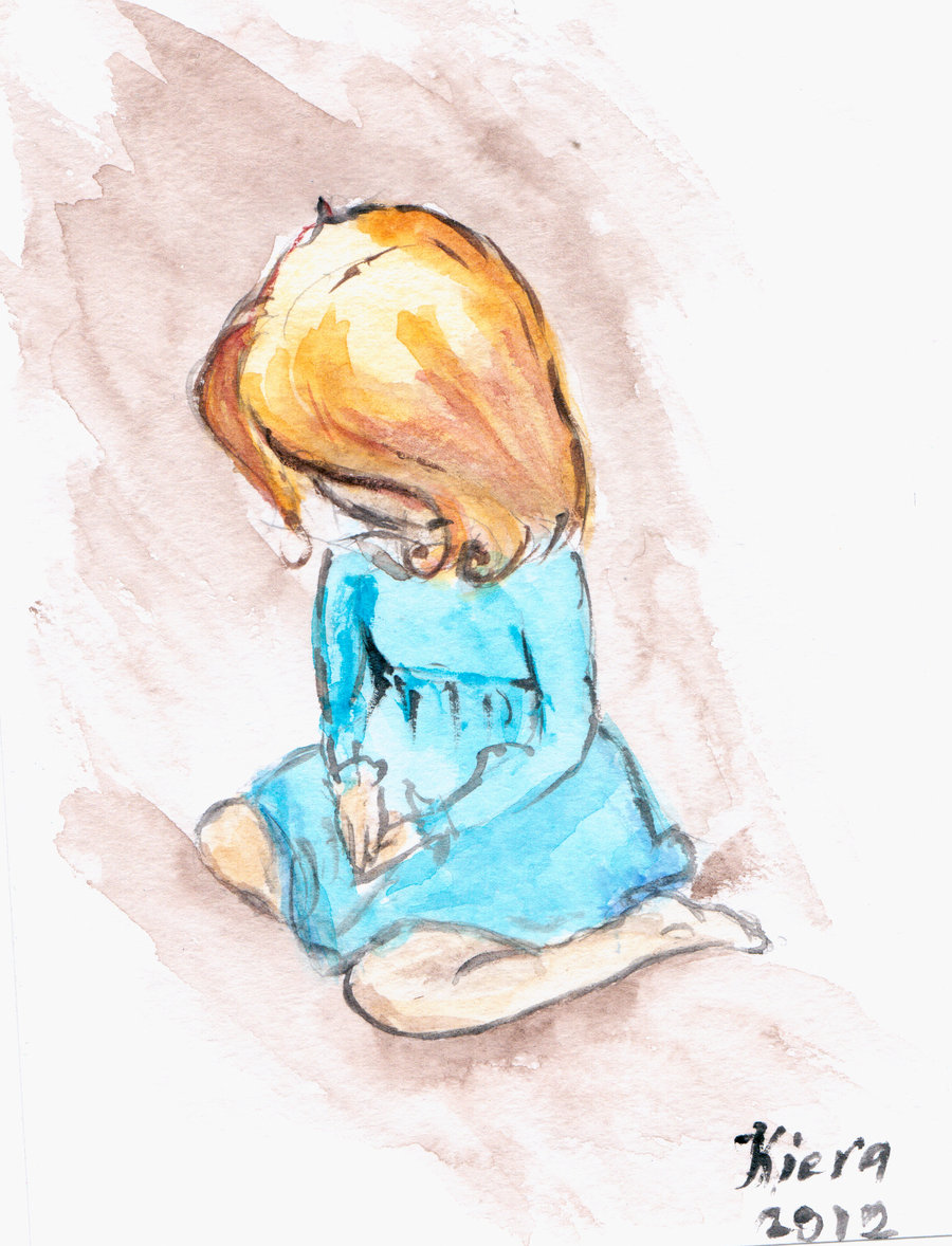 900x1178 Gallery Painting Of A Sad Girl, - Sad Watercolor Paintings