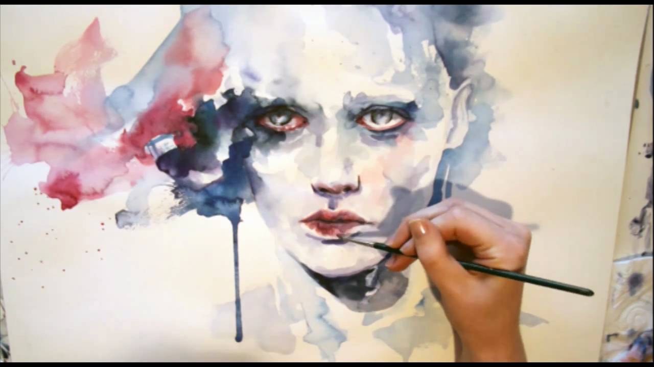 1280x720 Portrait Watercolor - Sad Watercolor Paintings