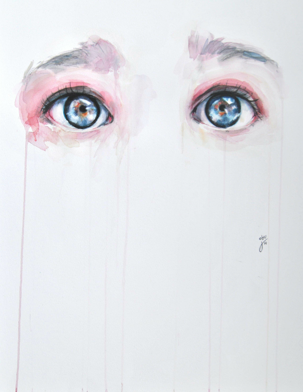 618x799 Alluring Watercolor Paintings Prove That Eyes Are Windows To The Soul - Sad Watercolor Paintings