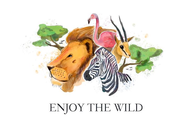 700x490 Safari Wildlife Watercolor Style Vector - Safari Watercolor