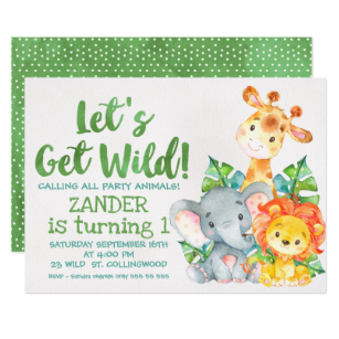 307x307 Watercolor Animals Invitations Zazzle - Safari Watercolor