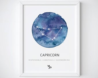 340x270 Sagittarius Constellation Print Constellation Poster Zodiac - Sagittarius Watercolor