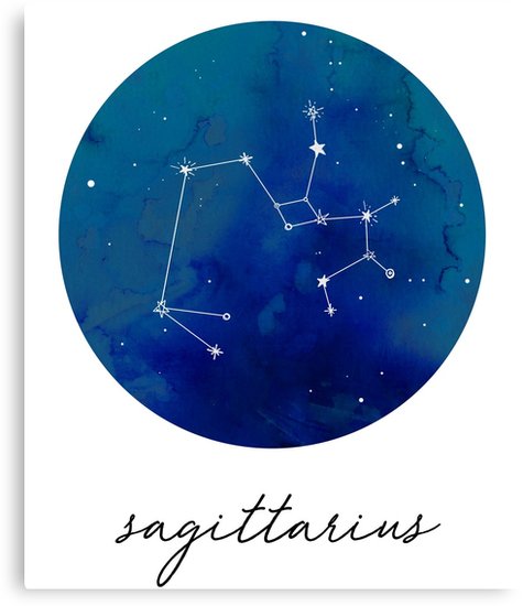 475x550 Sagittarius Watercolor Zodiac Constellation Canvas Prints By - Sagittarius Watercolor