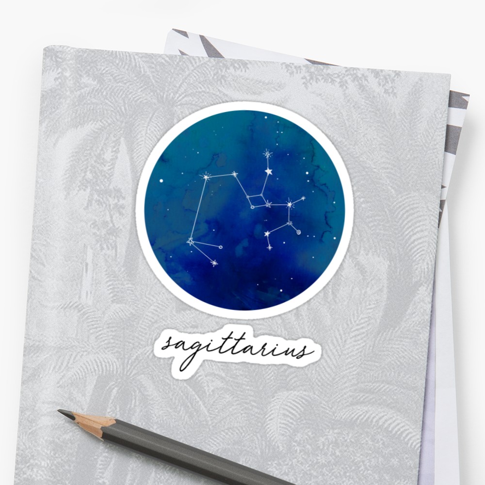 1000x1000 Sagittarius Watercolor Zodiac Constellation Stickers By - Sagittarius Watercolor