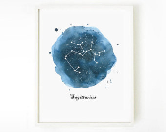 340x270 Sagittarius Painting Etsy - Sagittarius Watercolor