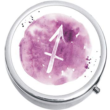 355x355 Watercolor Sagittarius Medicine Vitamin Pill Box - Sagittarius Watercolor