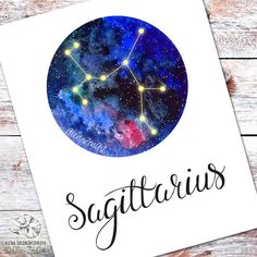 236x236 Buy 1 Get 1 Free Zodiac Constellation Leo Art Print Watercolor - Sagittarius Watercolor