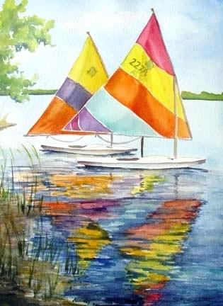 315x432 Watercolor Boat Paintings Watercolor Rough Paper Boats Painting - Sailboat Paintings Watercolor