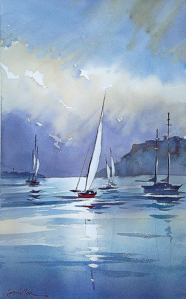 623x1000 Thomas W Schaller On In 2018 Wc Tutorials - Sailboat Paintings Watercolor