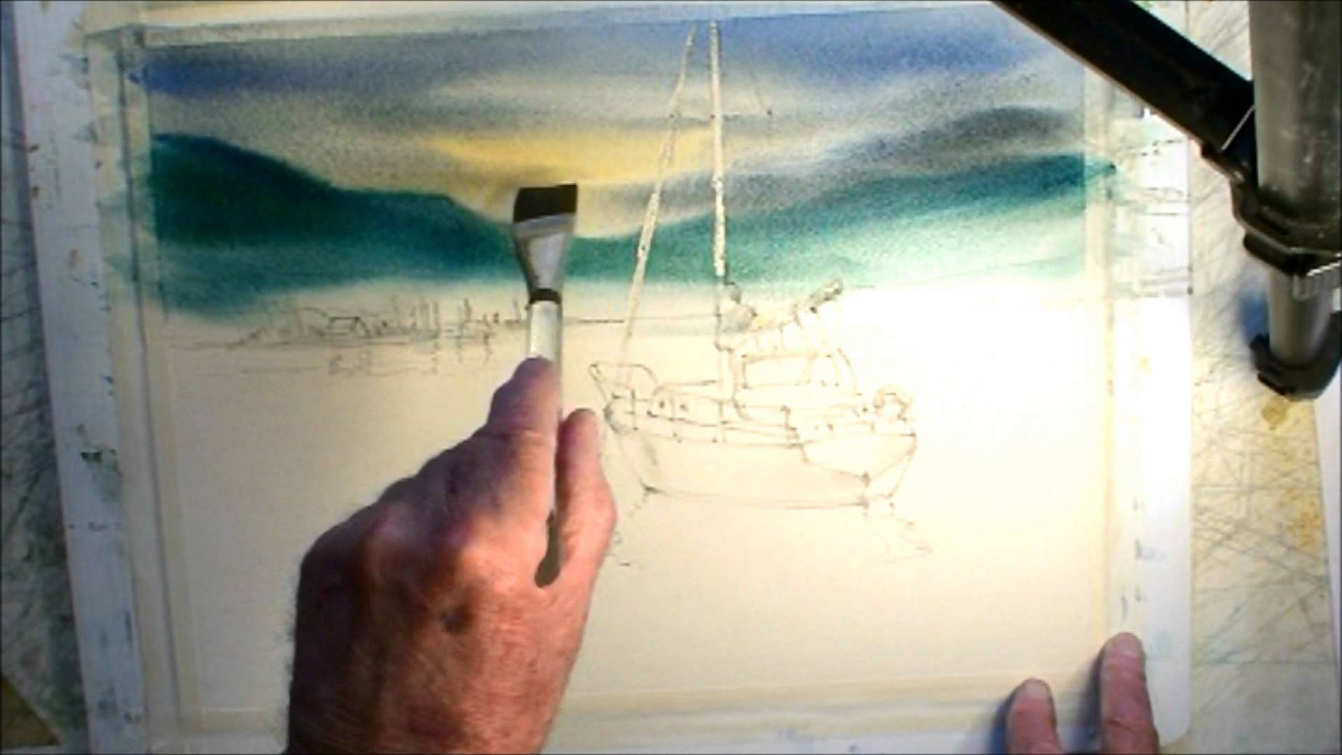 1920x1080 Watercolor, How To Paint A Sailboat - Sailboat Paintings Watercolor