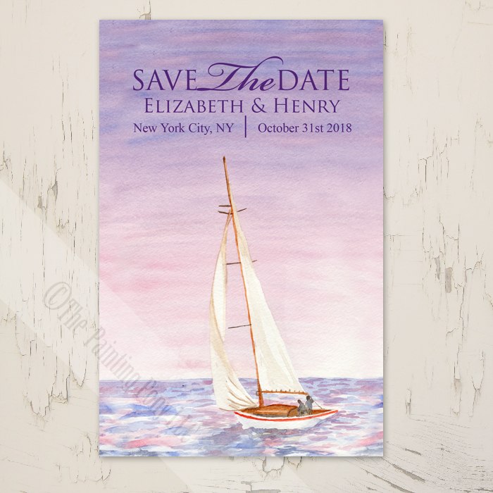 700x700 Sail Boat Watercolor Nautical Wedding Save The Date Postcards (25 - Sailboat Watercolor