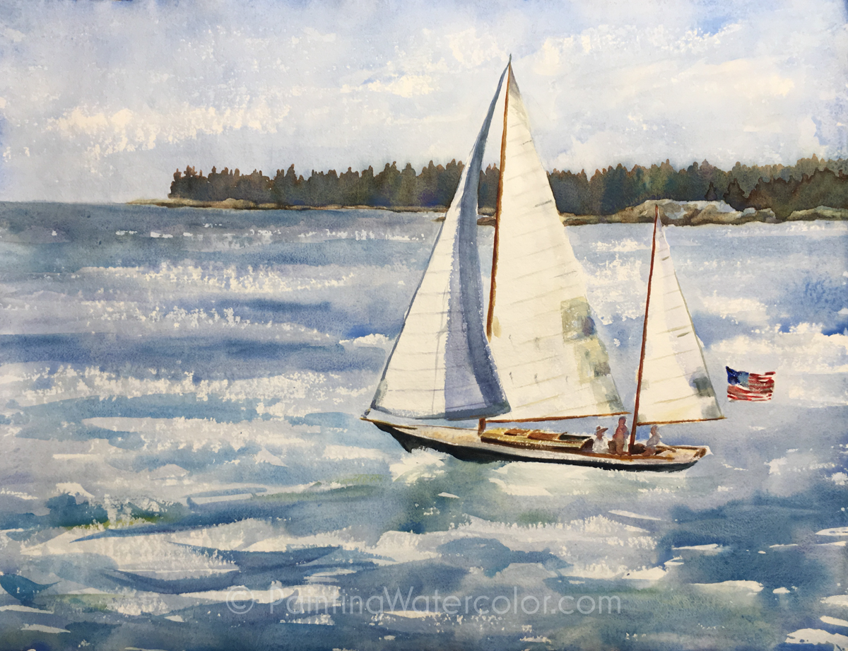 1200x921 Sailboat Painting Tutorial Watercolor Painting Tutorial - Sailboat Watercolor