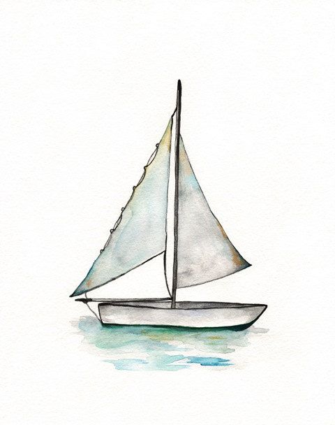 480x608 Sailboat Art, Watercolor Print, Wall Art, Beach Art, Boat Painting - Sailboat Watercolor