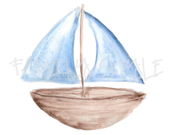 340x270 Sailboat Watercolor Etsy - Sailboat Watercolor