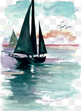 260x358 Watercolor Sailboat Png Images Vectors And Psd Files Free - Sailboat Watercolor