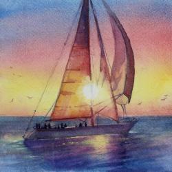 250x250 Watercolor Sailboats - Sailboat Watercolor