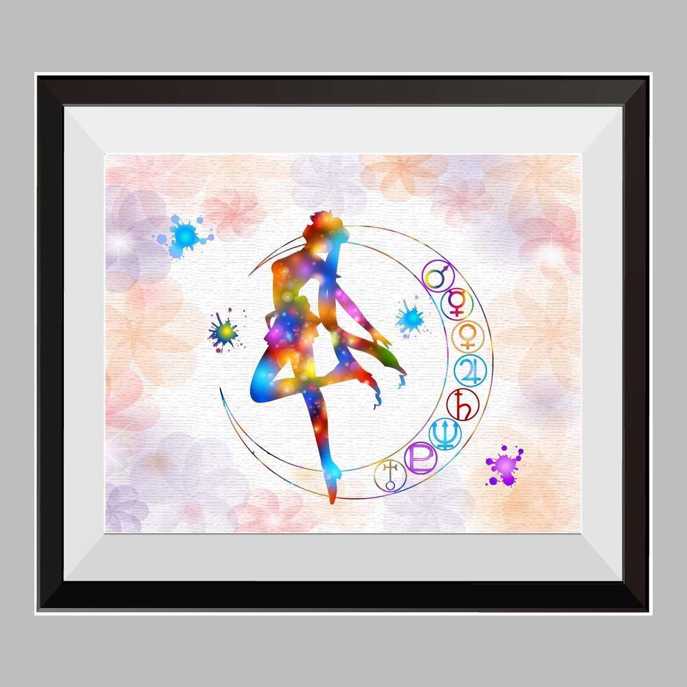 1000x1000 Pretty Soldier Sailor Moon Watercolor Print Nursery Decor Movie Poster - Sailor Moon Watercolor
