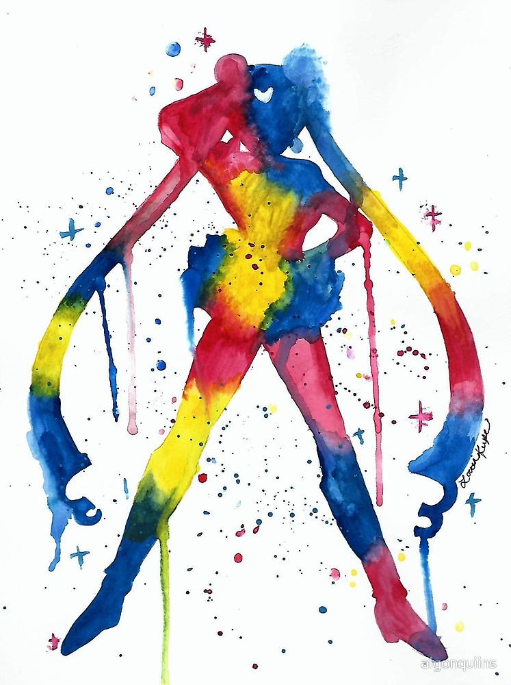 747x1000 Sailor Moon Watercolor By Algonquiins Redbubble - Sailor Moon Watercolor