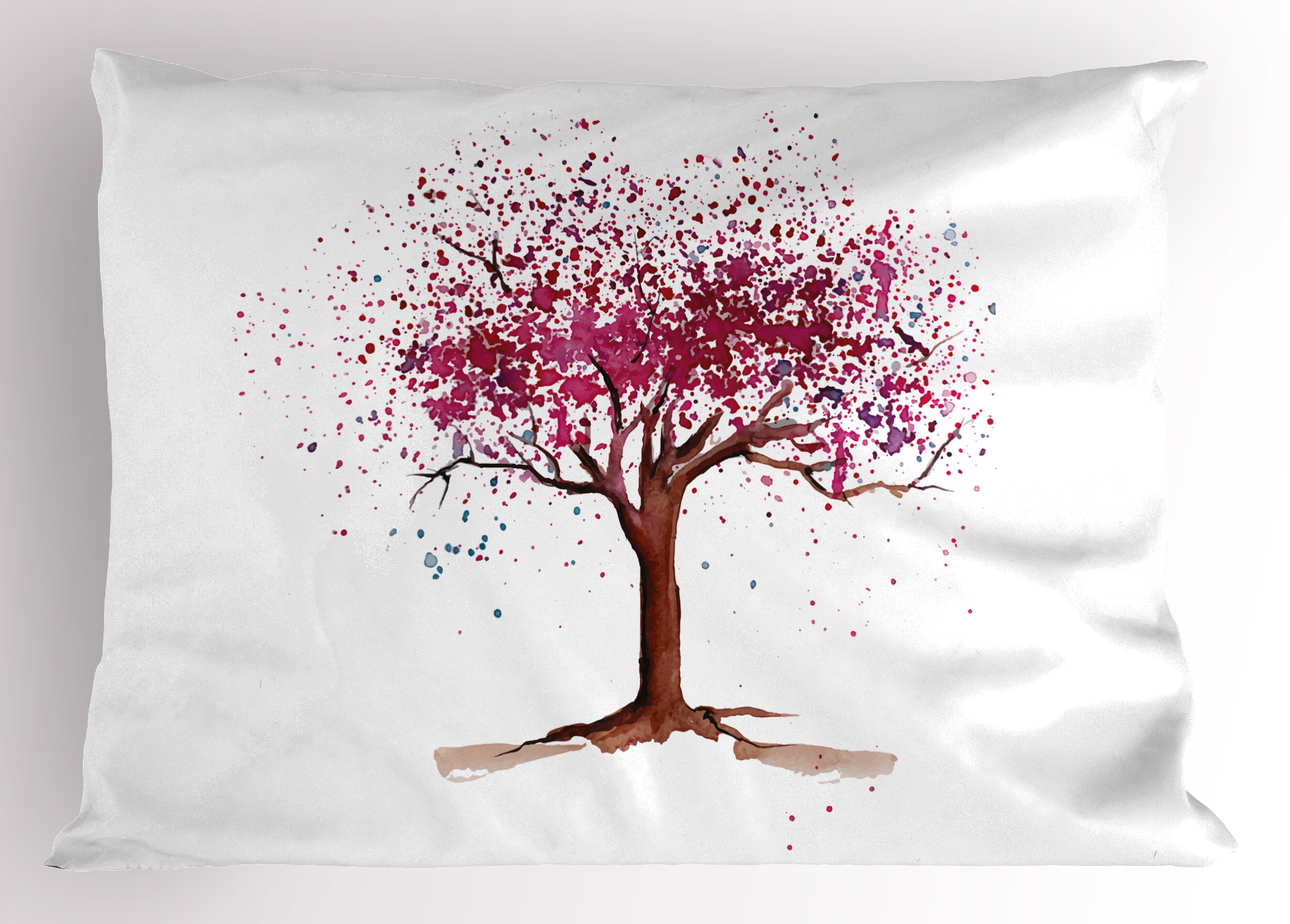 1884x1350 Floral Pillow Sham Japanese Cherry Blossom Buds Sakura Tree In - Sakura Tree Watercolor