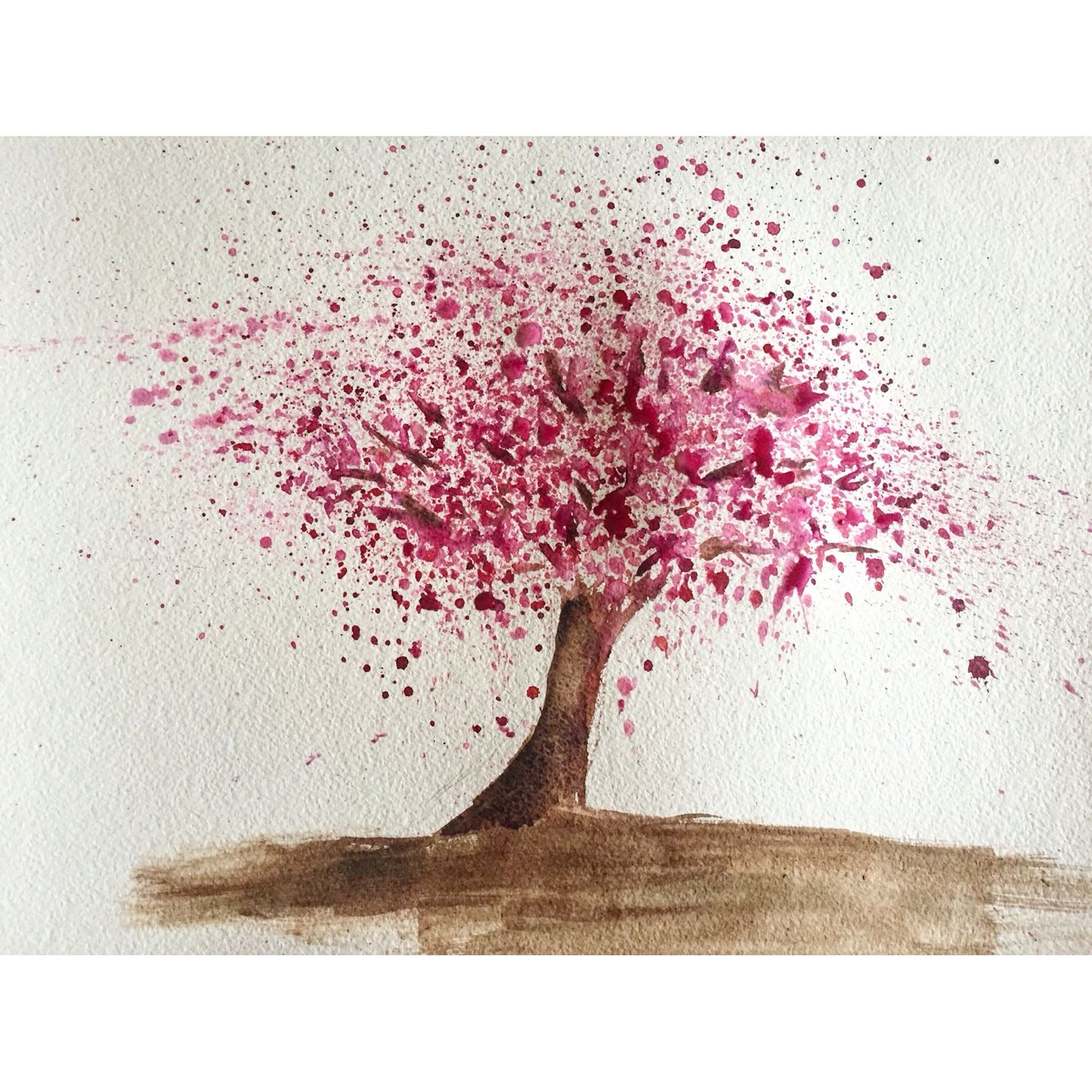 Sakura Tree Watercolor at PaintingValley.com | Explore collection of ...