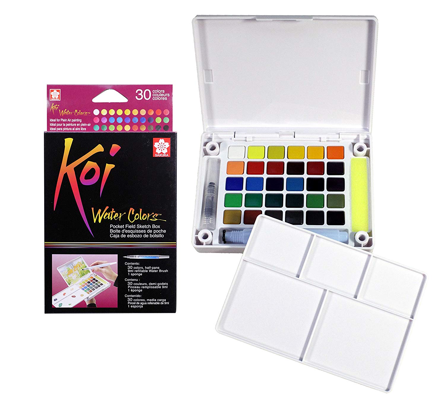 1500x1334 Sakura Koi Watercolour Pocket Field Sketch Box 30 Colours Assorted - Sakura Watercolor