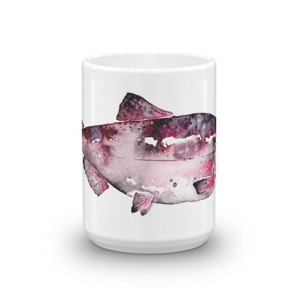 600x600 Watercolor Salmon Mug - Salmon Watercolor