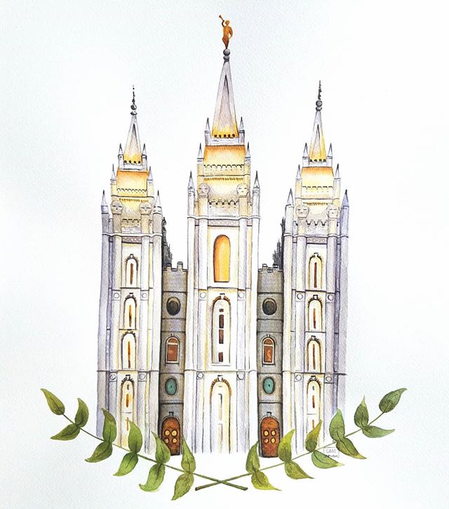 Salt Lake Temple Watercolor
