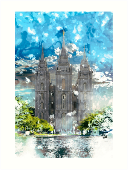 413x549 Salt Lake Lds Temple Watercolor Photo Art Prints By - Salt Lake Temple Watercolor