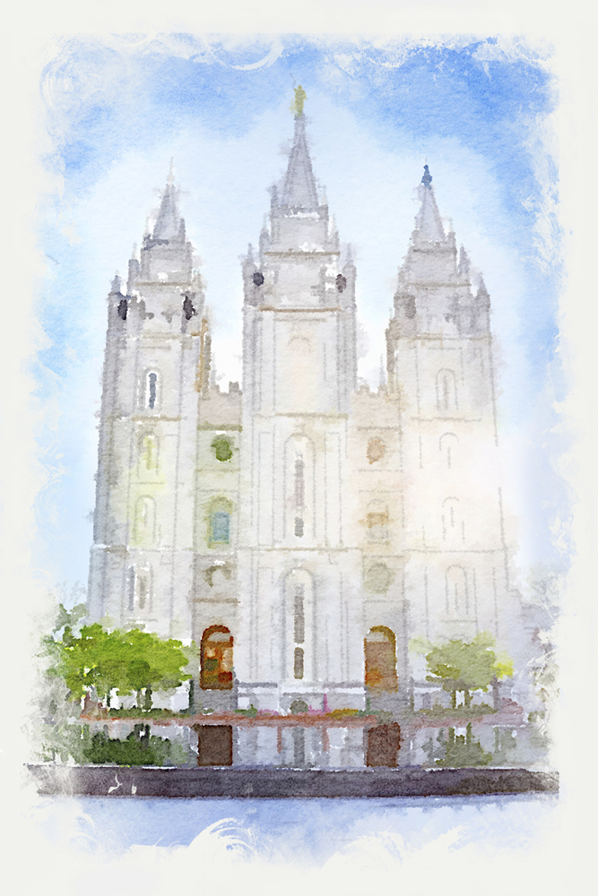 667x1000 Salt Lake Temple - Salt Lake Temple Watercolor