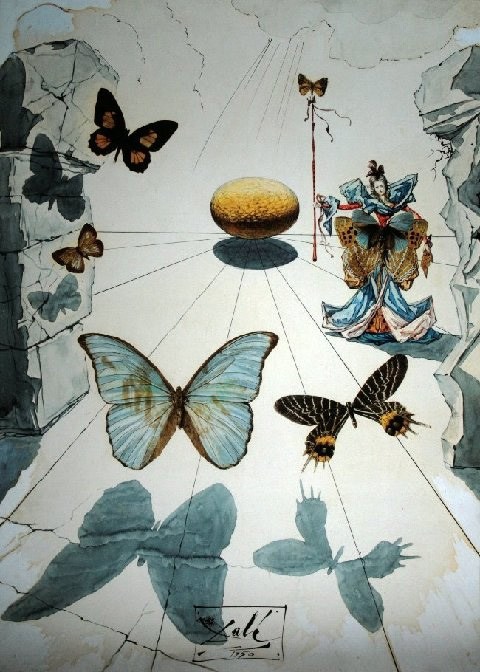 480x672 Salvador Dali Butterflies Painting Best Butterflies Paintings - Salvador Dali Watercolor