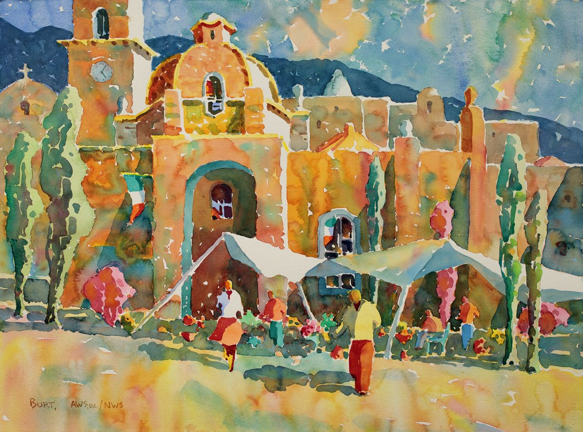 1200x889 Mexicoscape By Dan Burt, San Diego Watercolor Society Paintings - San Diego Watercolor