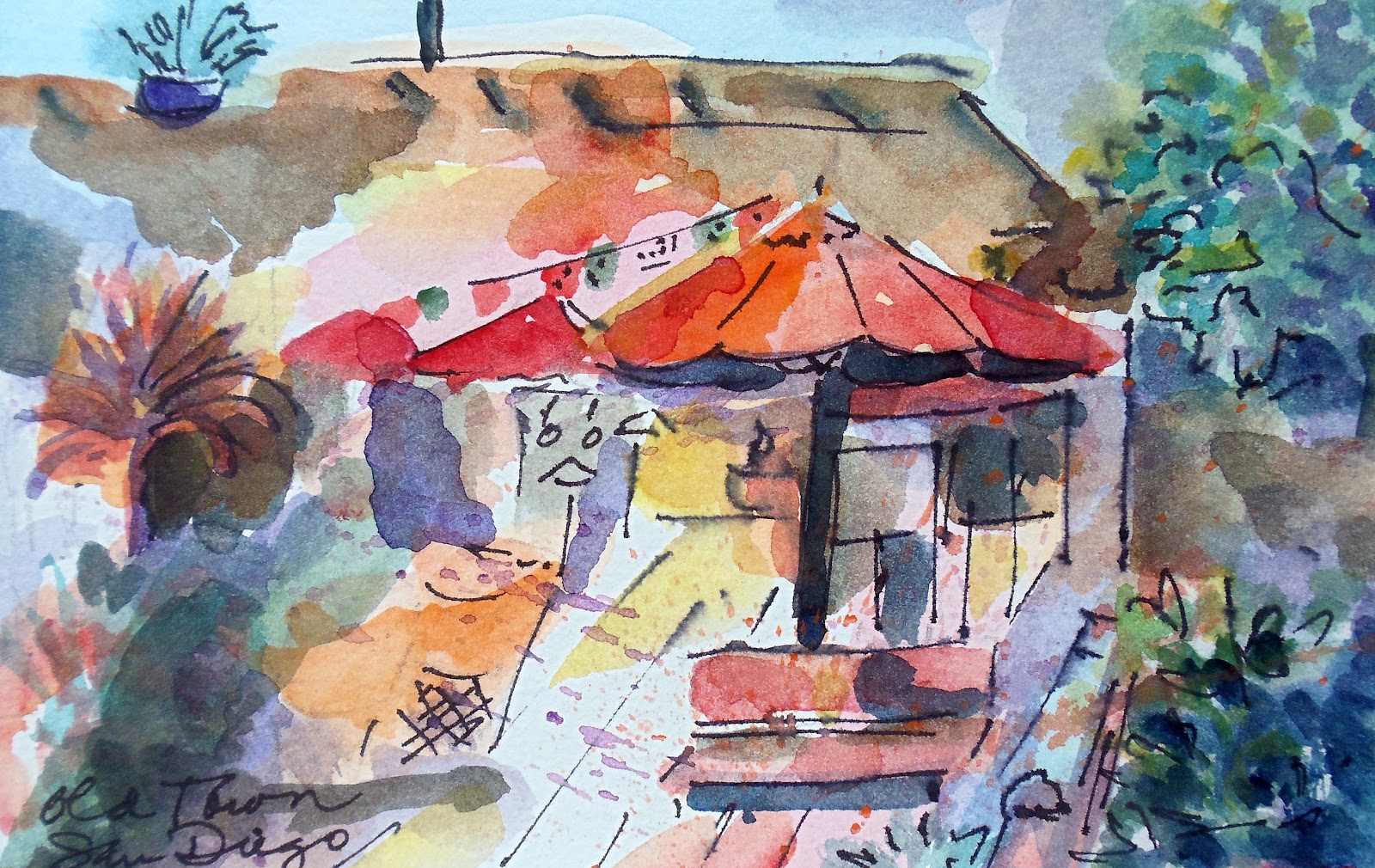 1600x1010 Minnie Valero Balboa Park Iii, San Diego, Watercolor - San Diego Watercolor
