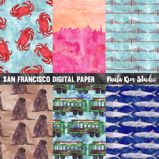 540x540 San Francisco Backgrounds Paula Kim Studio - San Francisco Watercolor