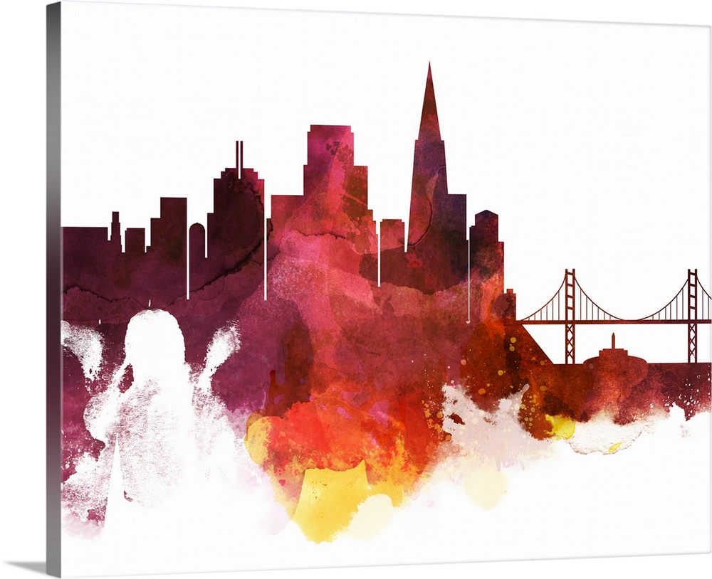 1000x814 San Francisco Watercolor Cityscape Ii Wall Art, Canvas Prints - San Francisco Watercolor